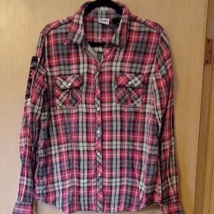 Plaid Button-Up Shirt